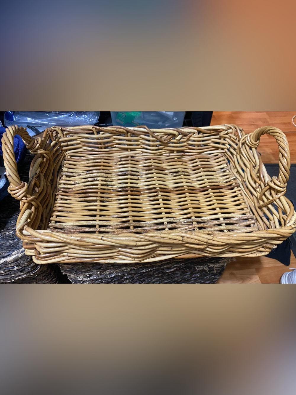 Natural Wicker Storage Basket - Tan